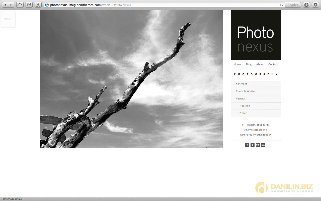 Шаблон WordPress для фотографов и фотосайтов