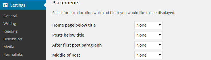 WP Advertise It Settings