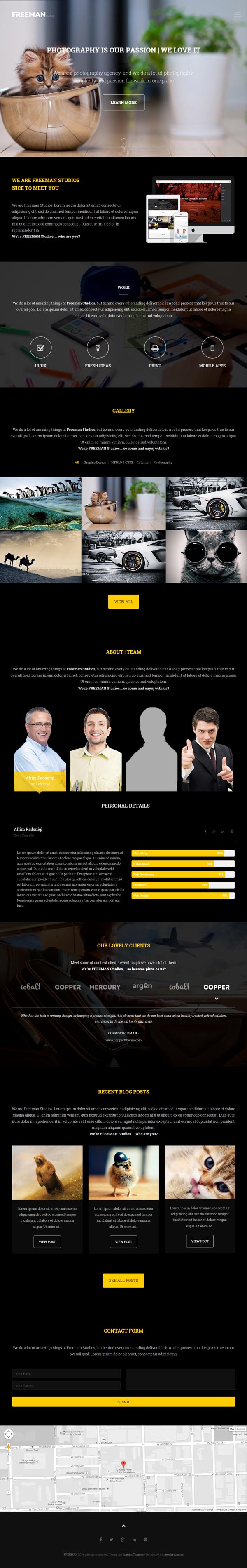 Freeman – Responsive One Page WordPress Theme