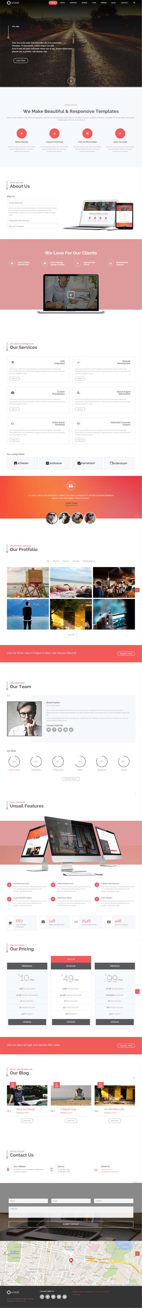 Unsail - One Page WordPress Parallax Theme